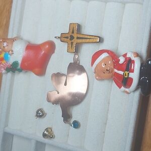 Vintage Christmas Pins & Brooch Lot – Angel, Santa, Cross